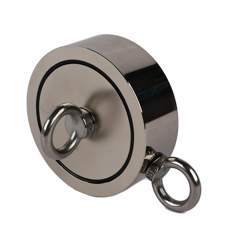 Brute Magnetics, 2600 lb Double Sided Fishing Magnet, Threadlocker Side View