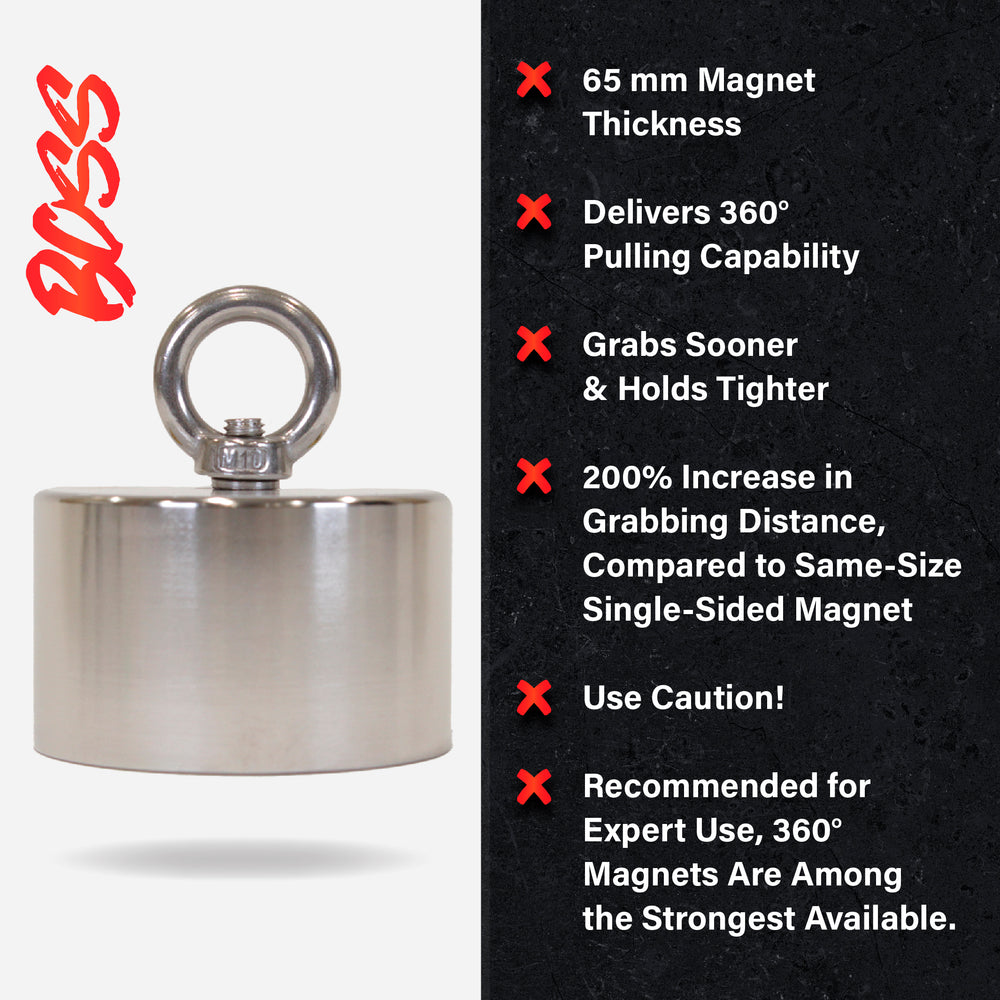 Brute Magnetics, Boss 360° Fishing Magnet | 3500 LB | Magnet Product Overview