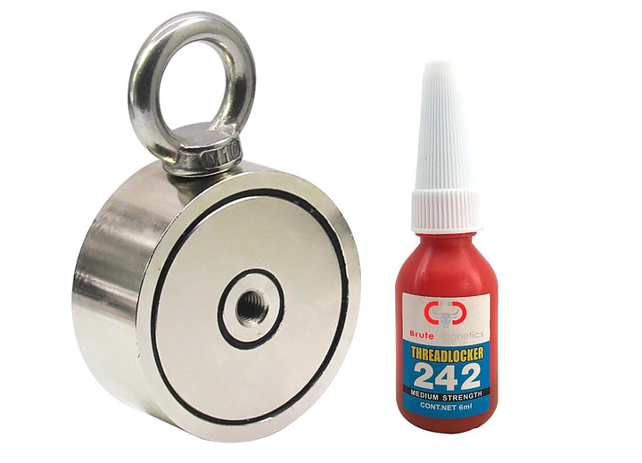 Brute Magnetics, 1200lb Magnet Sideview and Threadlocker