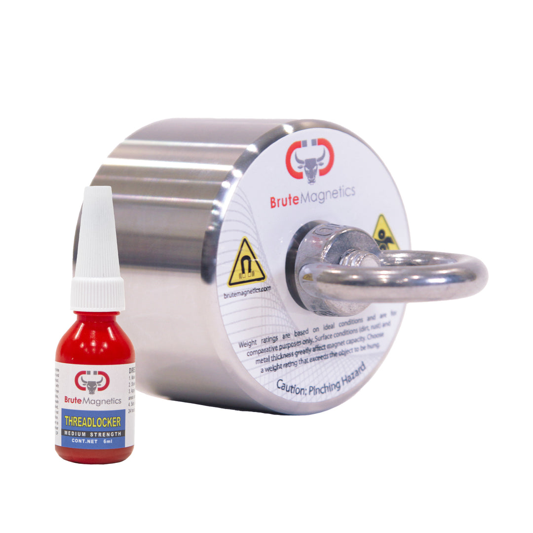 Brute Magnetics, Battler 360° Fishing Magnet | 1500 lb Pull Force with Threadlocker