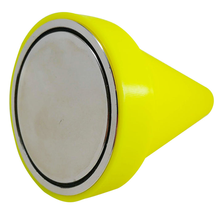 Brute Magnetics, Anti-Snag Plastic Cone for 1,200 lb Single Sided Magnet - Yellow with Magneti