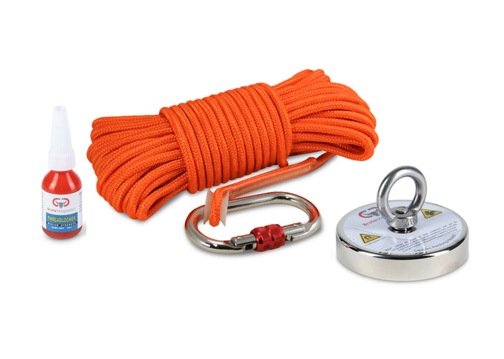 Brute Magnetics, 1000lb magnet, threadlocker and rope