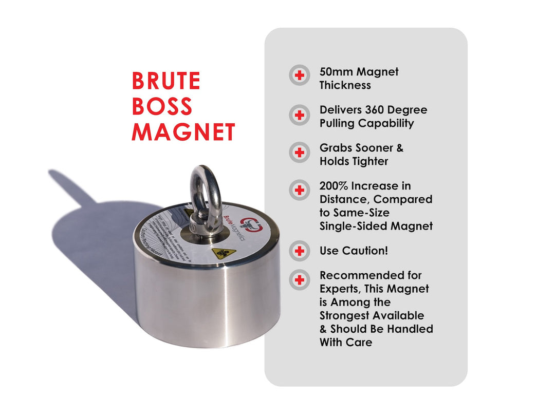 Brute Magnetics, Boss 360° Fishing Magnet | 3500 LB | Magnet Product Overview