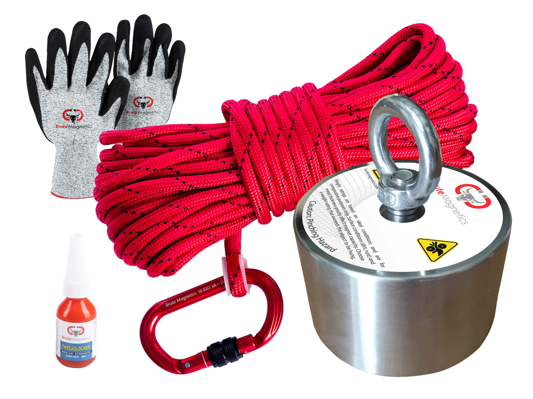brute box 880 lb magnet fishing bundle 1200 Kit Brute Magnetics threadlocker and cut Brute Magnetics: Single Sided Magnets