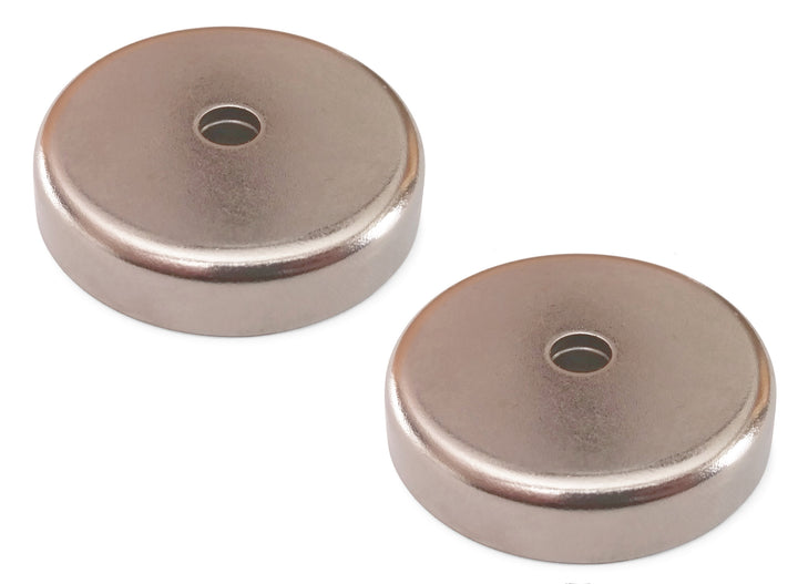 Brute Magnetics, Products Round Neodymium Magnet with Countersunk Hole, Two Magnets Top down view