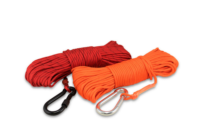 Brute Magnetics, 550 Paracord with carabiner (100ft) Red and Orange
